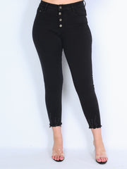 Jeans m. knapper sort