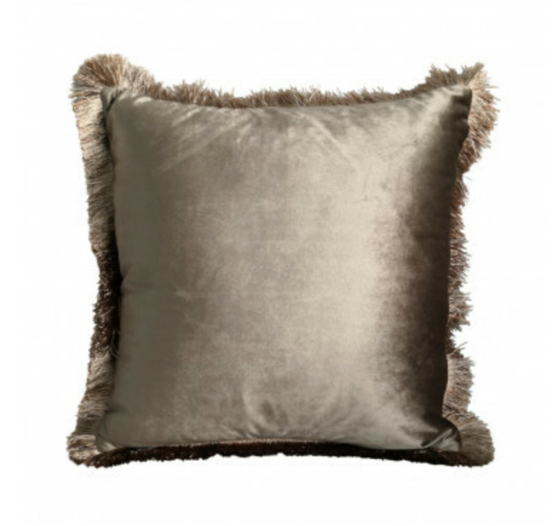 cushion velvet taupe deer 40x40cm