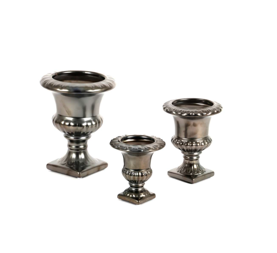 Keramik-Pokal "Thoren" metal-black13x16 cm