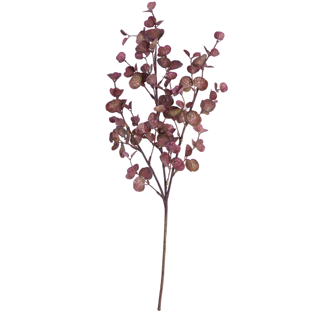 Kunstig rød Eukalyptus gren 47 cm