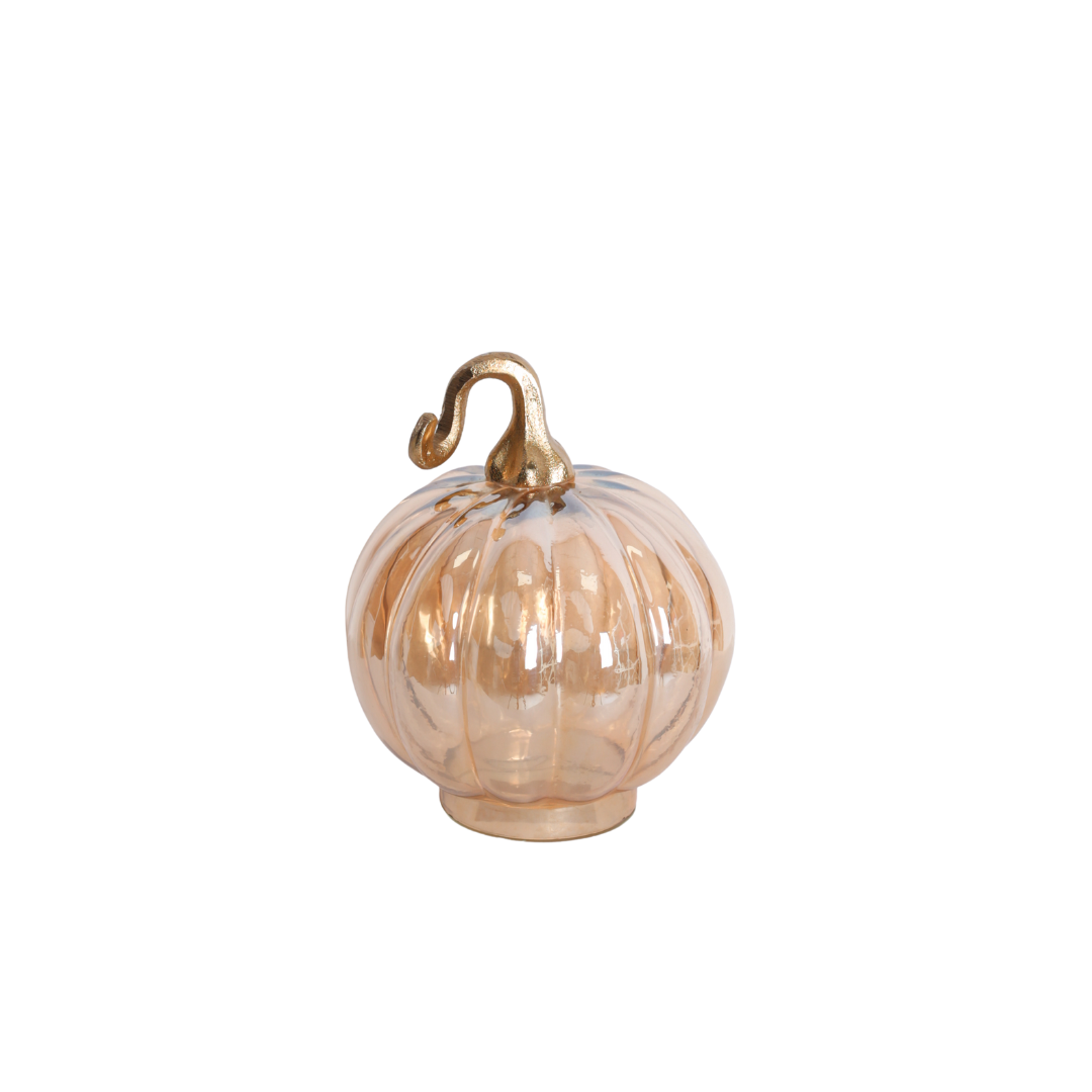 Glass pumpkin gold 15x18 cm