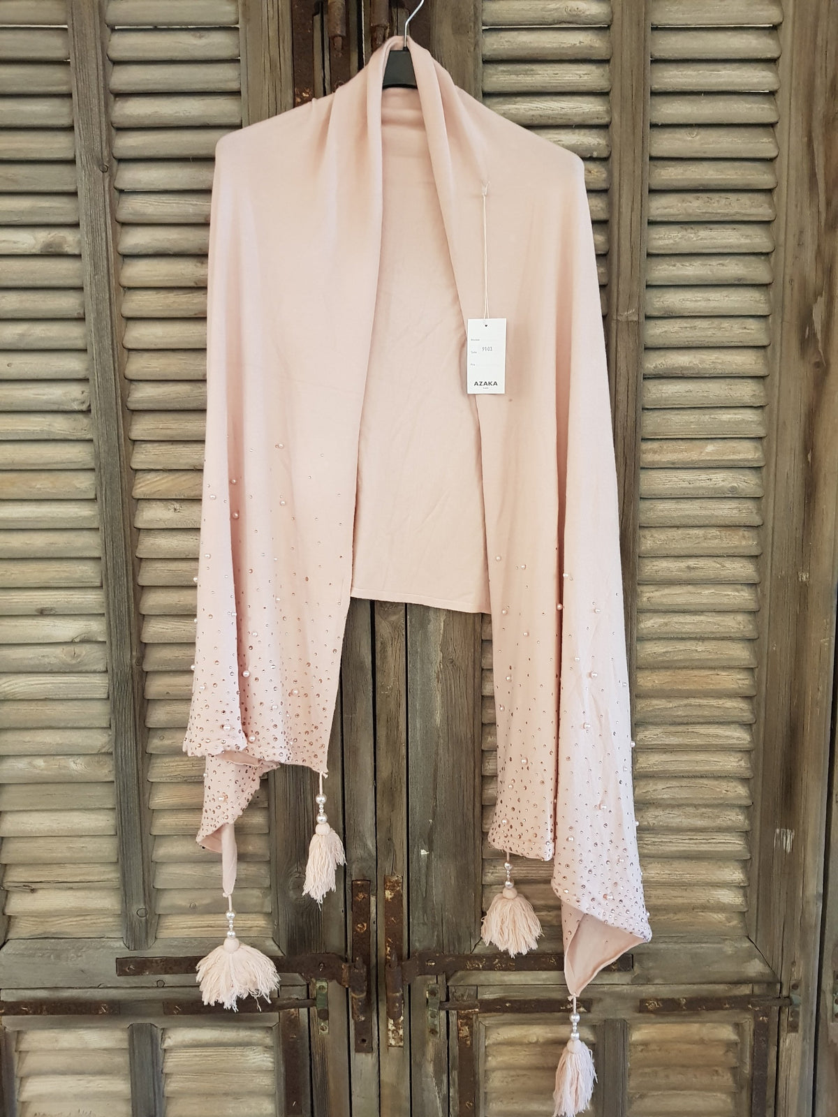 Elle - Pink Shawl With Stones And Beads