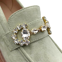 Lysegrønne loafers med bling by Krone 1