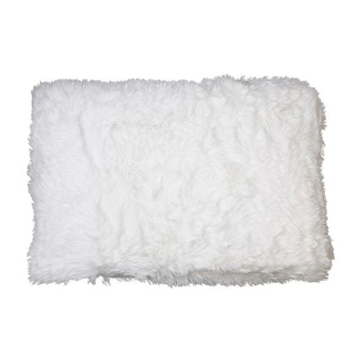 Imiteret Pels Pude Hvid 40x60 cm