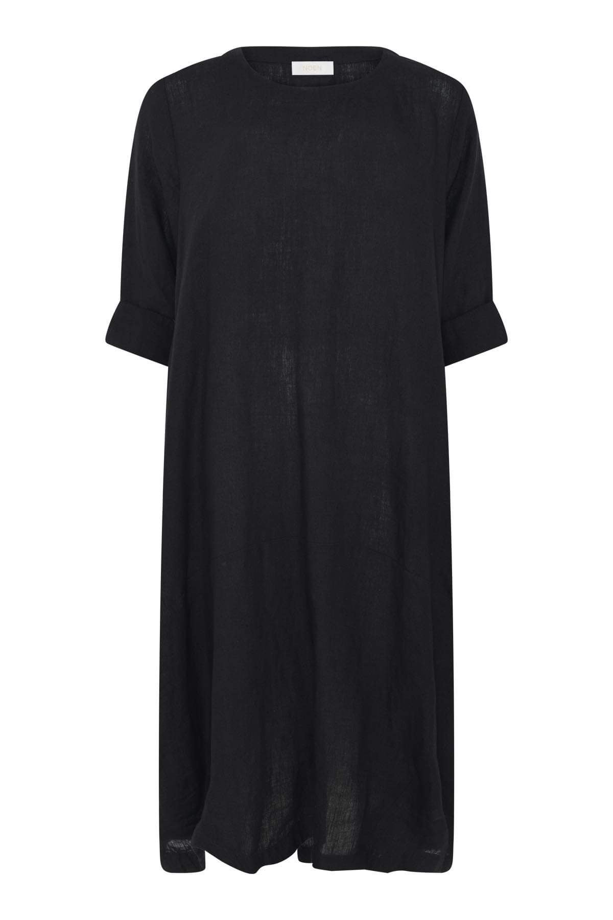Some linen dress with round neck and long sleeves