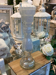 Glass candlestick with dish