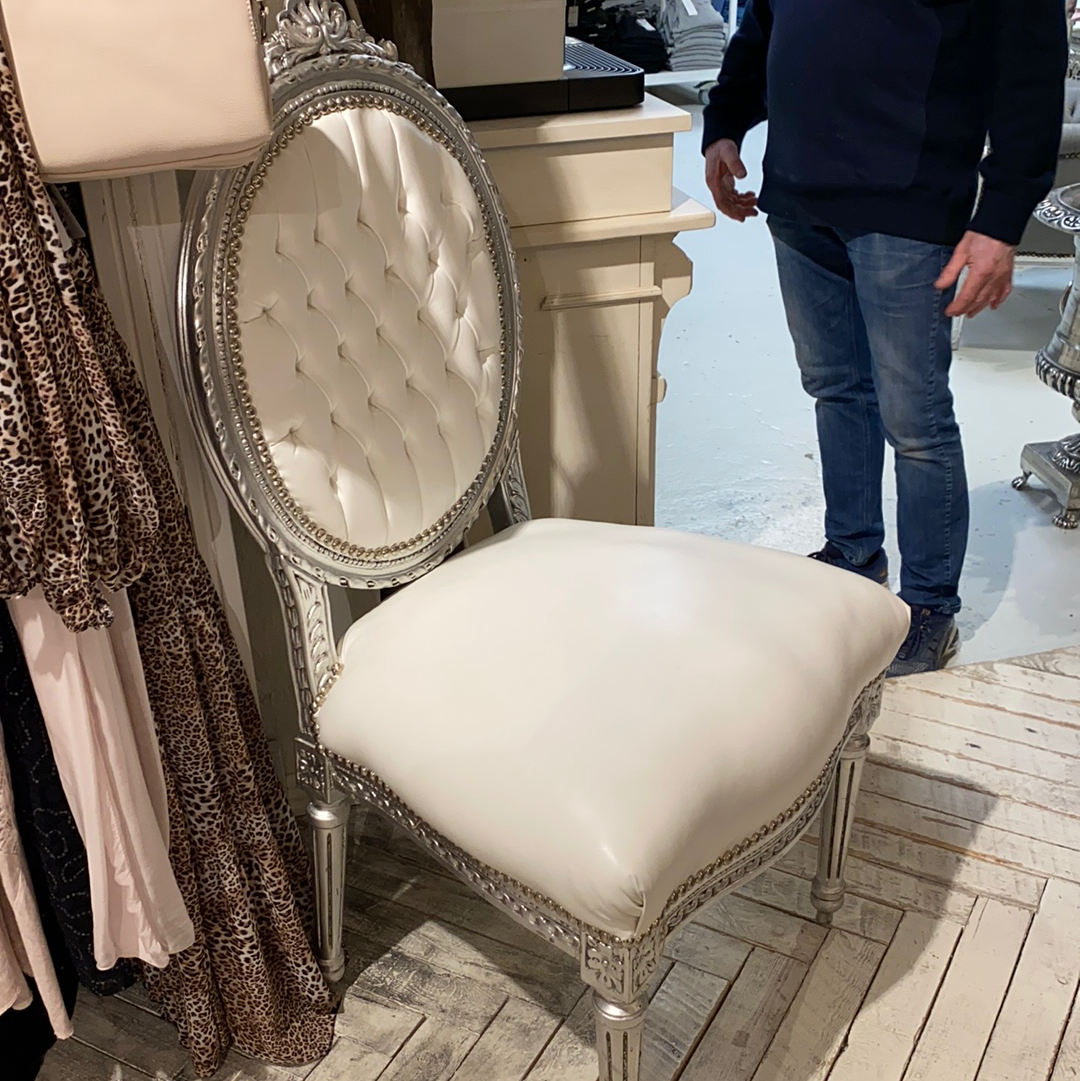 Chair white with silver