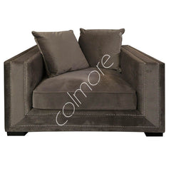 Lænestol Venice taupe velour 111x106x64cm - MÅ IKKE SÆTTES NED