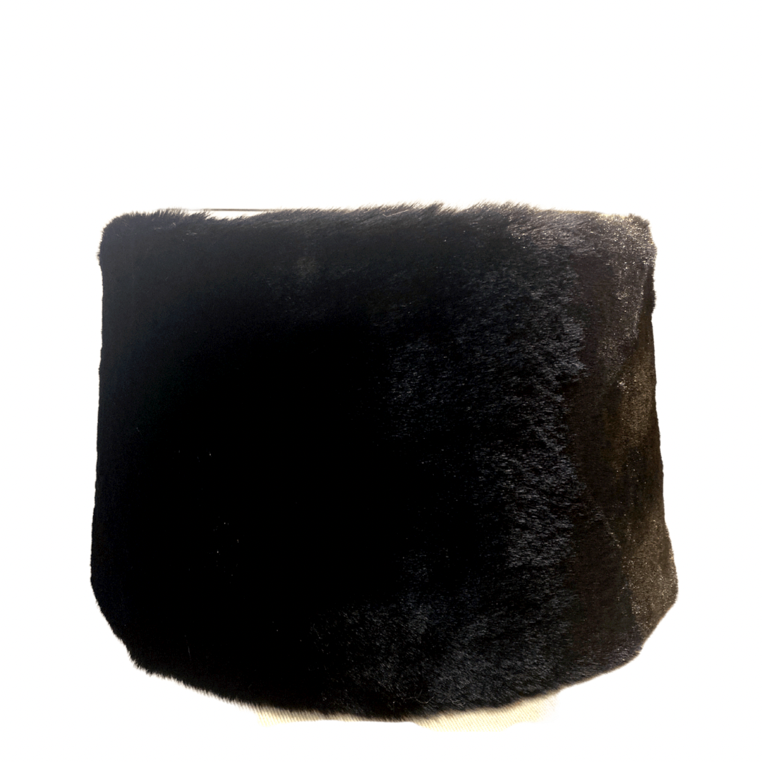 Lampeskærm – Sort faux fur