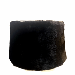 Lampeskærm – Sort faux fur