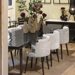 Dining table recycl. wood black highgloss IR legs 300x100x76