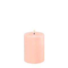 Rosa indendørs Bloklys H10/Ø7,5 cm