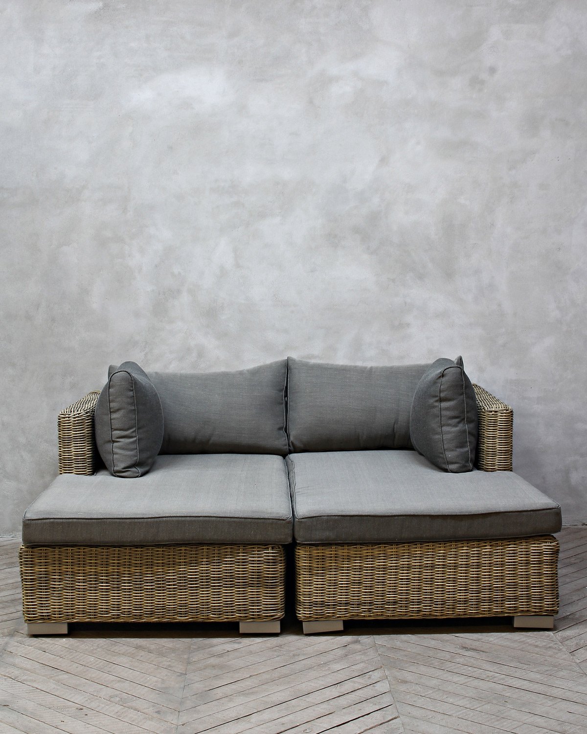 Lazice Loungesofa 2 delt, Grå, Flet