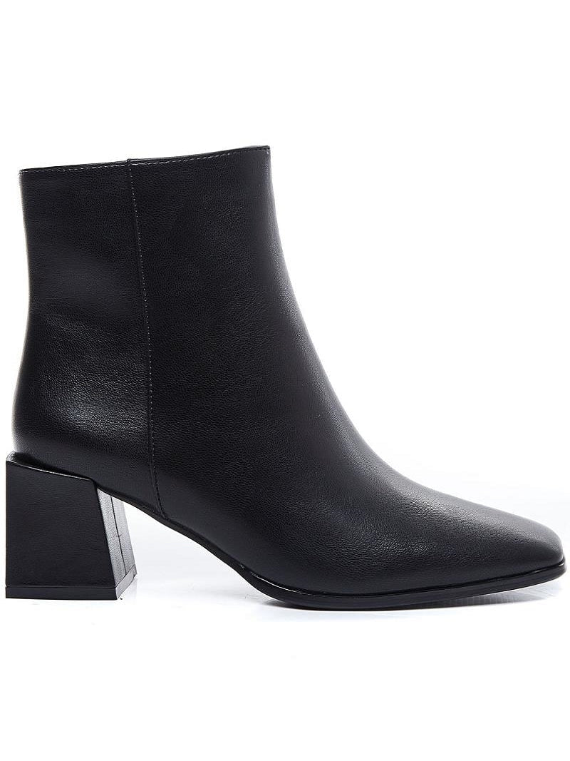 Imitation leather boots with a small heel