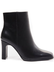 Imitation leather boots with heel