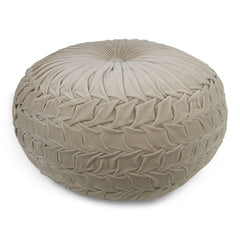 pouffe velvet smock taupe 50x50cm