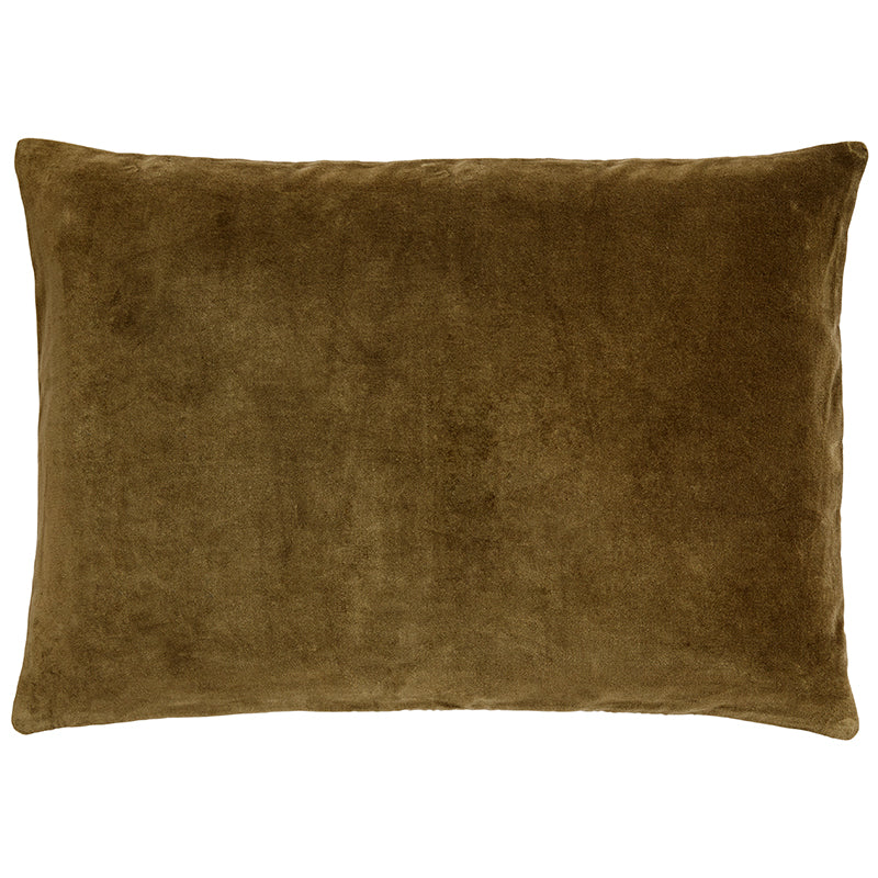 Olive Velvet Cushion 50 x 70 cm