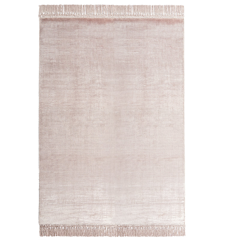 Pink Fringe Rug 2 – Elegant rosa tæppe med frynser
