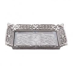 Bakke Sølvfarvet 13x10x2 cm Dekorativ lille bakke i metal