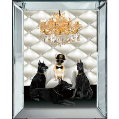 Billede med facet kant French Bulldog 40x50x4.5cm