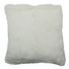 Hvid pude med kanin pels 40x40cm