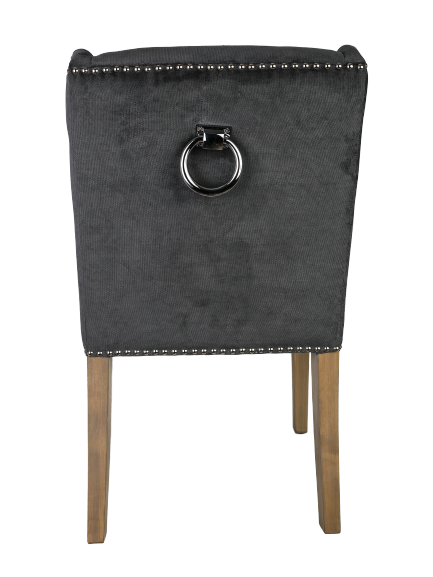Spisebordsstol dueblå med ring bagpå 51x64x85cm