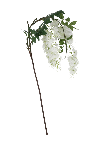 White hanging artificial wisteria medium